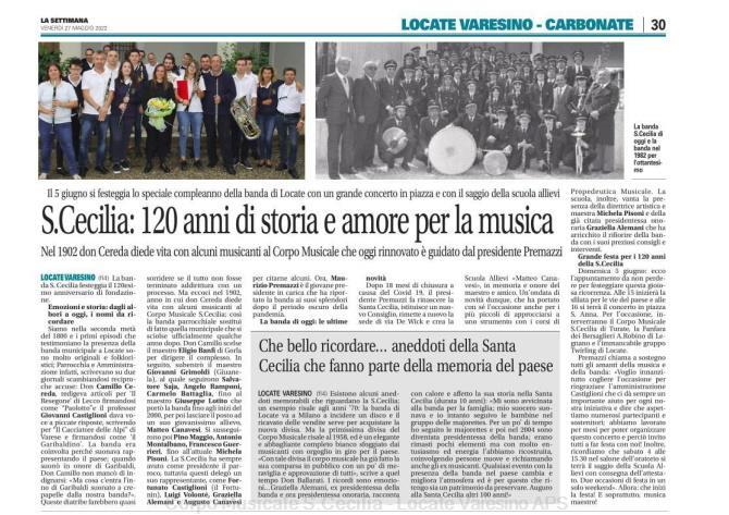 Articolo de "La Settimana" del 27/05/2022 